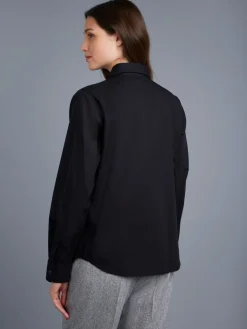 Black Cotton Jasmine Shirt<agnès b. Hot