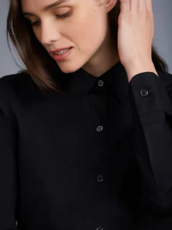 Black Cotton Jasmine Shirt<agnès b. Hot