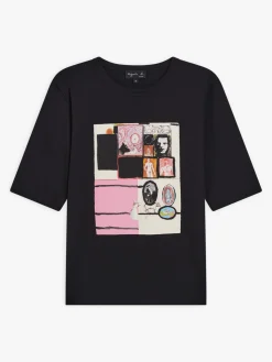 Black Cotton Jersey Brando T-shirt Artist Simon English<agnès b. Clearance