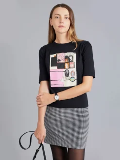 Black Cotton Jersey Brando T-shirt Artist Simon English<agnès b. Clearance