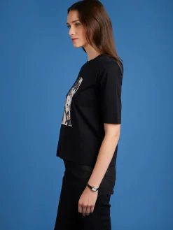 Black Cotton Jersey Brando T-shirt With Artist Rafael Gray<agnès b. Cheap