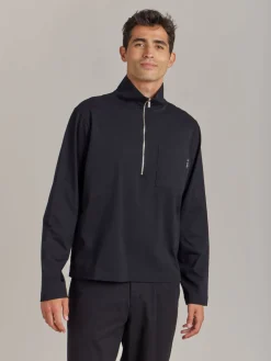 Black Cotton Jersey Kent Polo Shirt<agnès b. Outlet