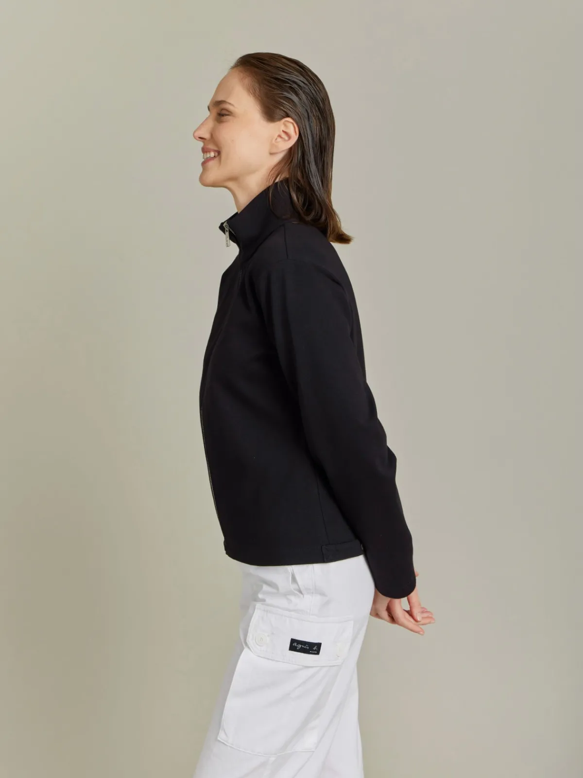 Black Cotton Jersey Yvette Cardigan<agnès b. Sale