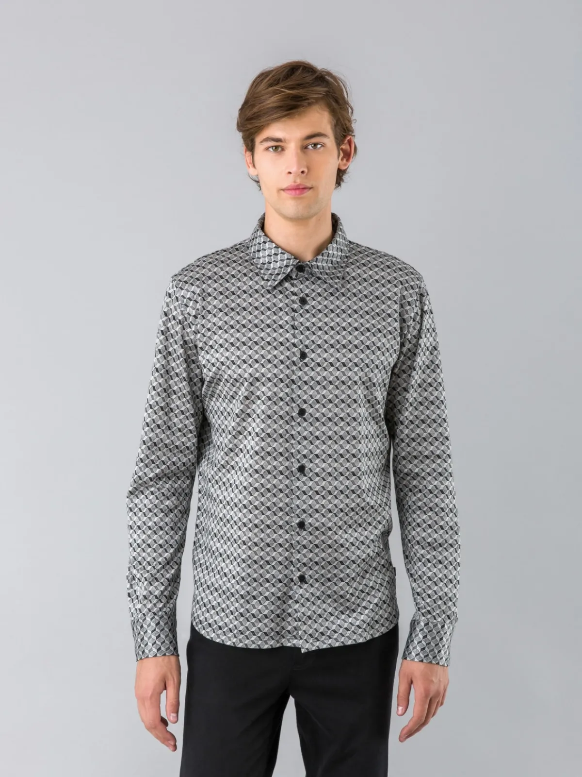 Black Cotton John Shirt<agnès b. Outlet