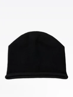 Black Cotton Knit Roulé Beanie<agnès b. Store