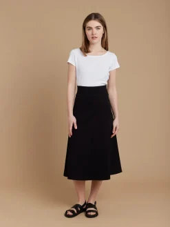 Black Cotton Long Flared Polly Skirt<agnès b. Sale