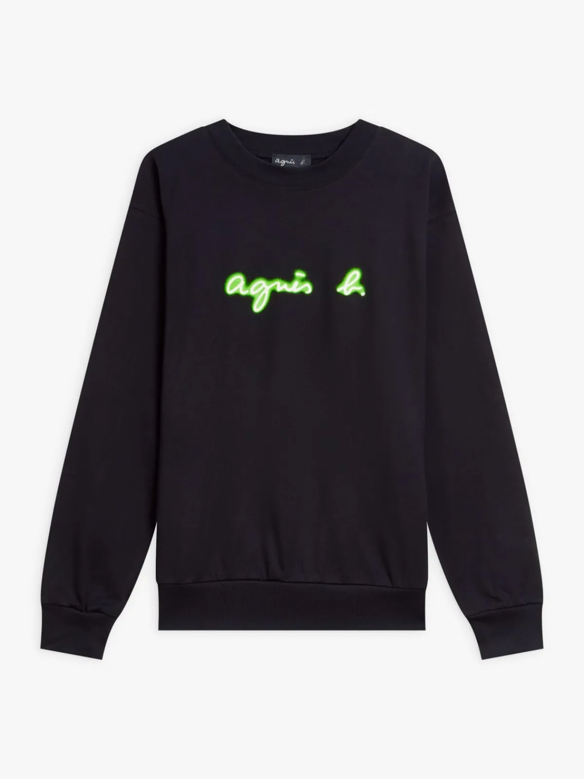 Black Cotton Neon "" Logo Sweatshirt<agnès b. Best