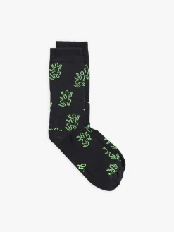 Black Cotton Neon Lezi Socks<agnès b. Discount