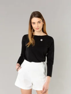 Black Cotton New Bow T-shirt<agnès b. Online