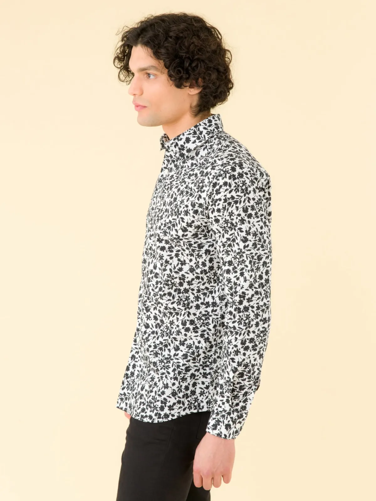 Black Cotton Print Andy Shirt<agnès b. Online