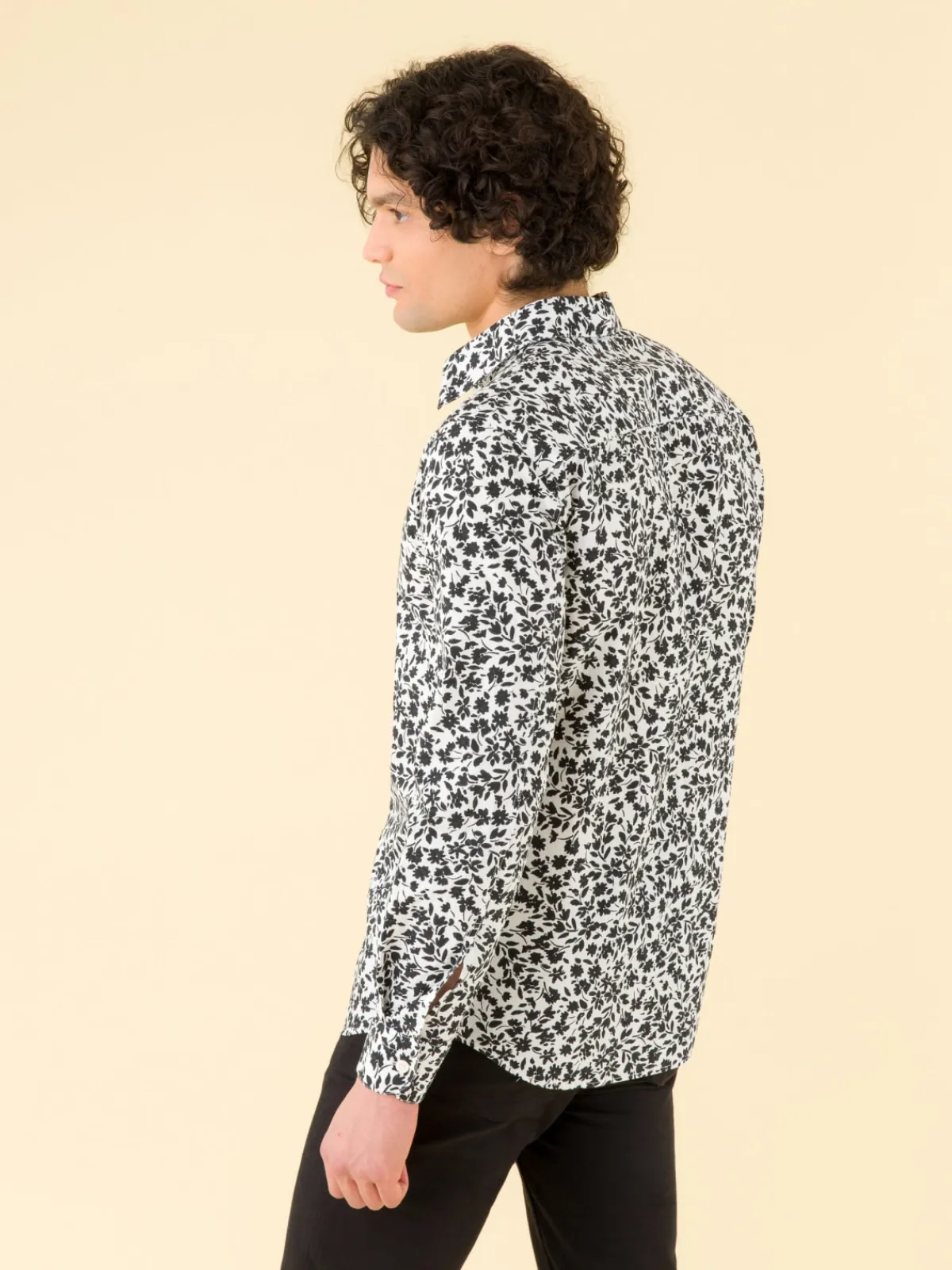 Black Cotton Print Andy Shirt<agnès b. Online