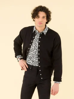 Black Cotton Print Andy Shirt<agnès b. Online