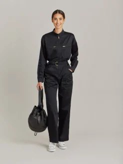 Black Cotton Satin Jumpsuit<agnès b. Best Sale