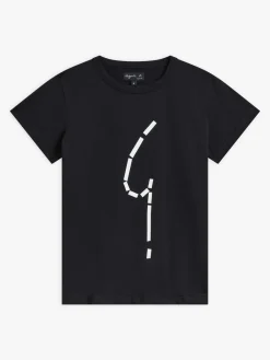 Black Cotton Screen-printed Brando T-shirt<agnès b. Flash Sale