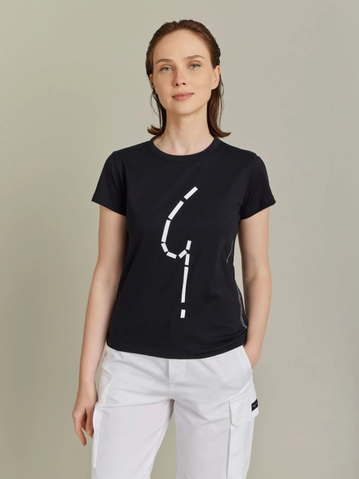 Black Cotton Screen-printed Brando T-shirt<agnès b. Flash Sale