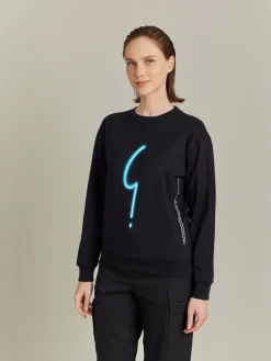 Black Cotton Screen-printed Sweatshirt<agnès b. Discount