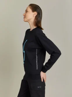 Black Cotton Screen-printed Sweatshirt<agnès b. Discount