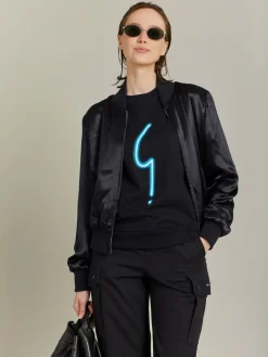 Black Cotton Screen-printed Sweatshirt<agnès b. Discount