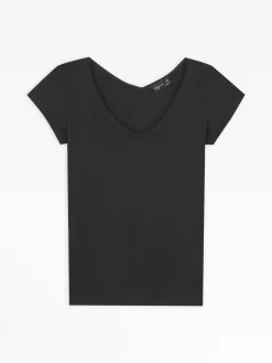 Black Cotton Short-sleeve Harpe T-shirt<agnès b. Clearance