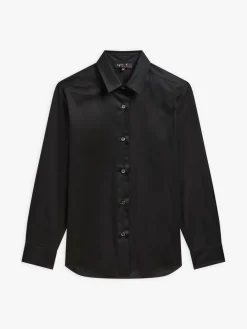Black Cotton Twill Shirt<agnès b. New