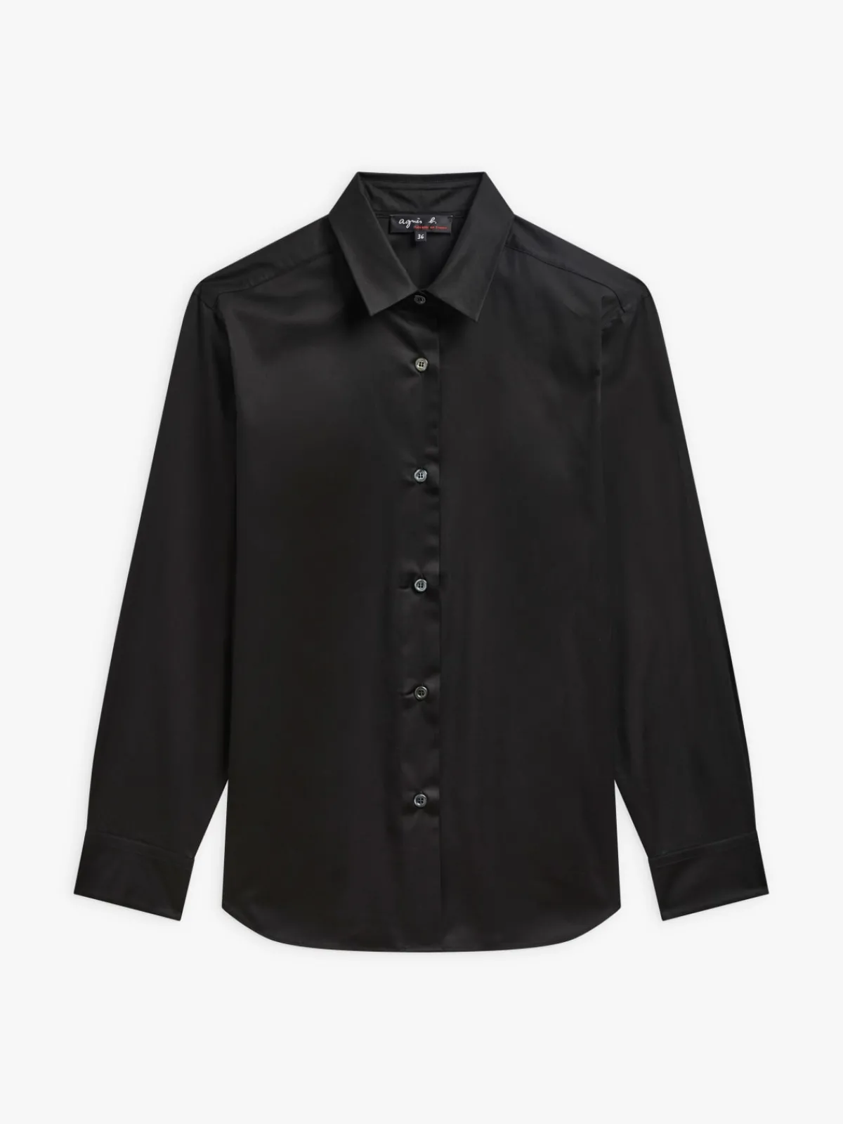 Black Cotton Twill Shirt<agnès b. New