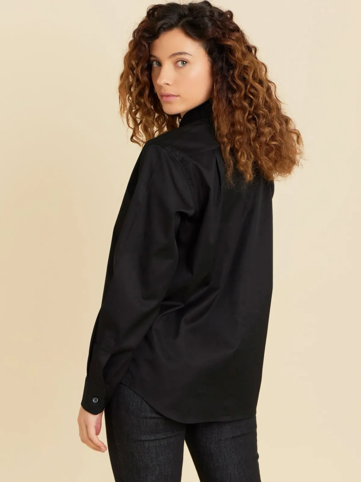 Black Cotton Twill Shirt<agnès b. New