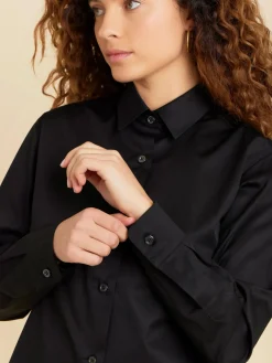 Black Cotton Twill Shirt<agnès b. New