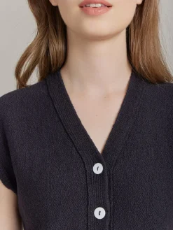 Black Cotton Vest Cardigan<agnès b. New