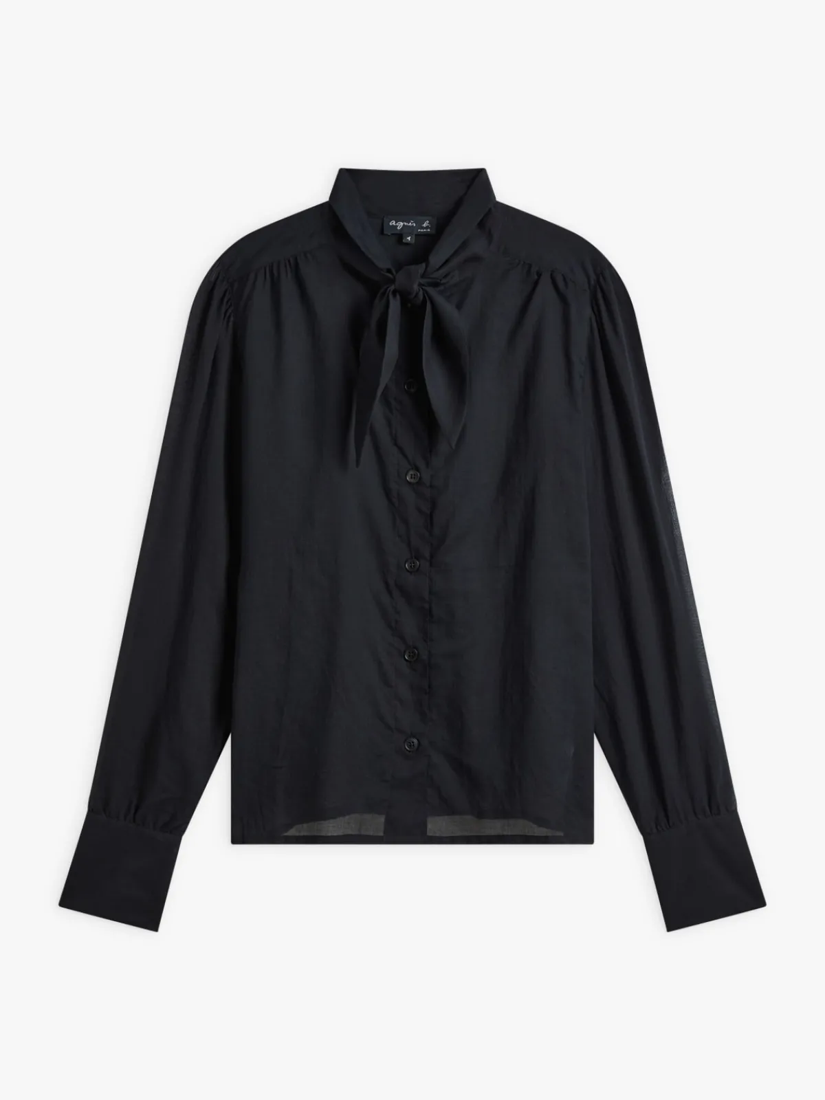 Black Cotton Voile Shirt<agnès b. Store
