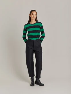 Black Cotton Women's Pants X Dolmen<agnès b. Fashion