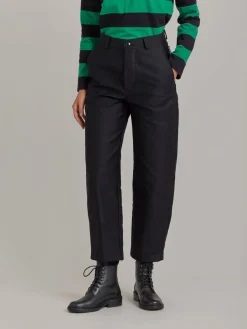 Black Cotton Women's Pants X Dolmen<agnès b. Fashion