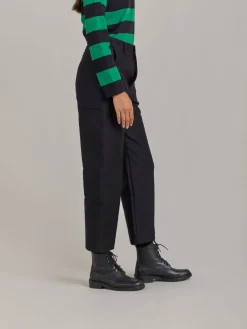Black Cotton Women's Pants X Dolmen<agnès b. Fashion