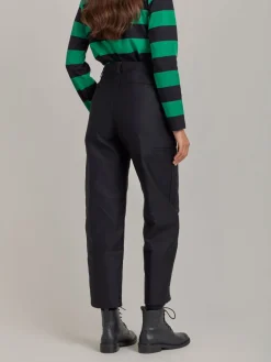 Black Cotton Women's Pants X Dolmen<agnès b. Fashion