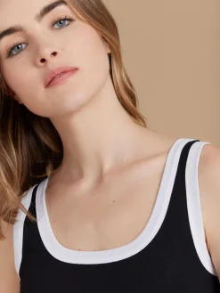 Black Cotton 1x1 Ribbed Gaston Tank Top<agnès b. Best