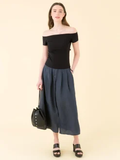 Black Cristal Cotton T-shirt<agnès b. Store