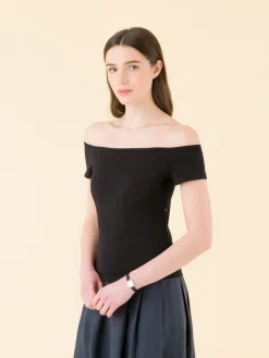 Black Cristal Cotton T-shirt<agnès b. Store