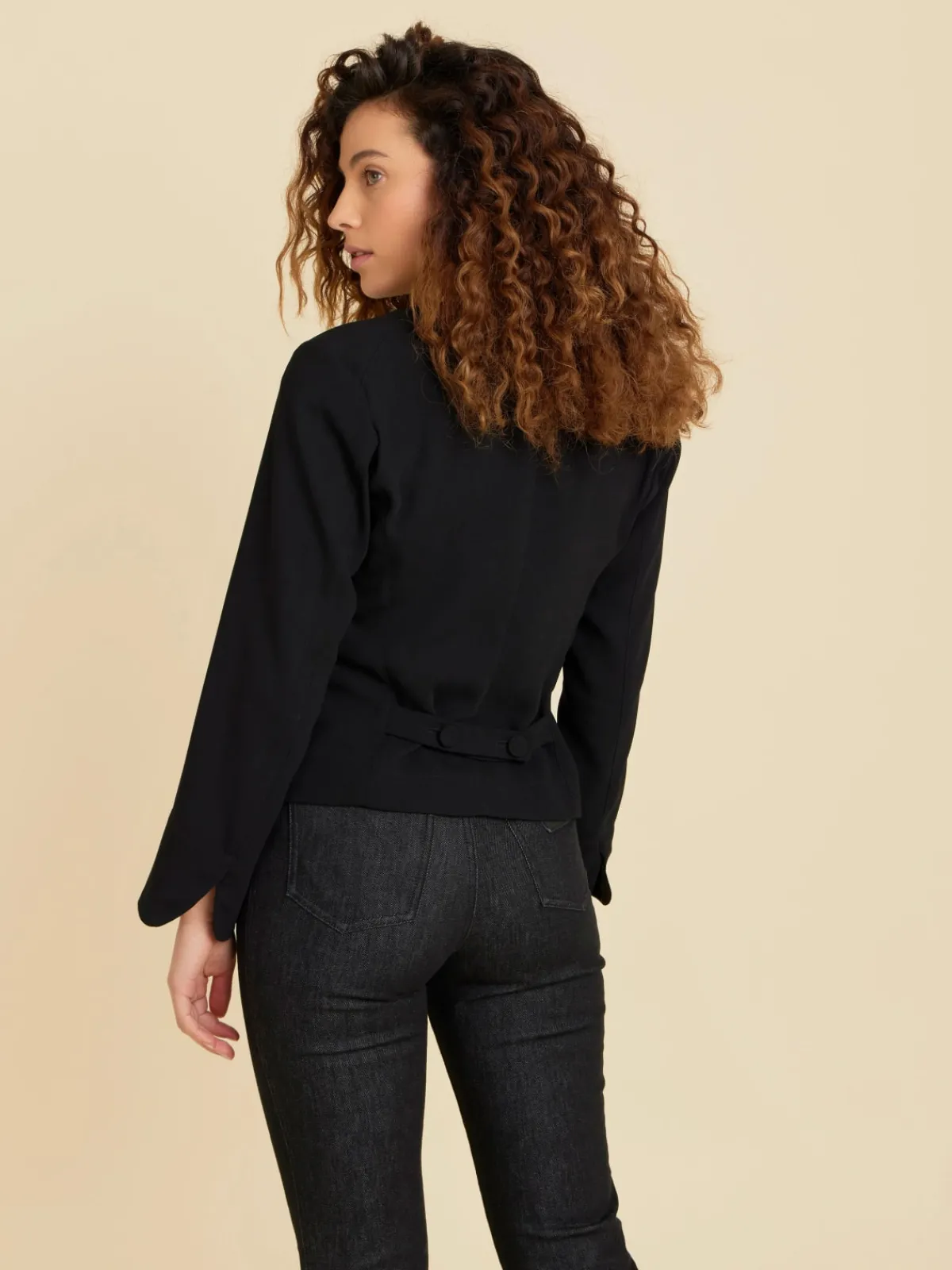 Black Cropped Acacia Jacket<agnès b. Cheap