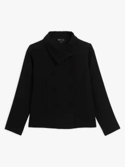 Black Double-breasted Jacket<agnès b. Cheap