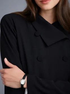 Black Double-breasted Jacket<agnès b. Cheap