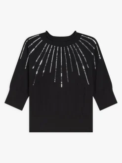 Black Elbow-length Sleeve Sequin Sweater<agnès b. Best Sale