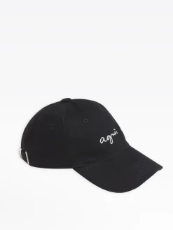 Black Embroidered "" Cap<agnès b. Best