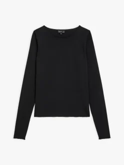 Black Extra-long Sleeves Ultra T-shirt<agnès b. Clearance