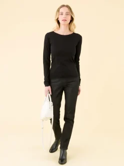 Black Extra-long Sleeves Ultra T-shirt<agnès b. Clearance