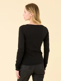 Black Extra-long Sleeves Ultra T-shirt<agnès b. Clearance