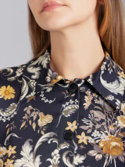 Black Floral Oppo Shirt With Belt<agnès b. Fashion