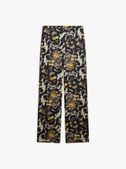 Black Floral Pattern Juna Pants<agnès b. Hot