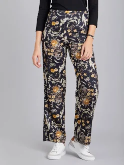 Black Floral Pattern Juna Pants<agnès b. Hot