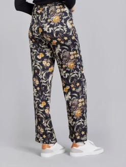 Black Floral Pattern Juna Pants<agnès b. Hot