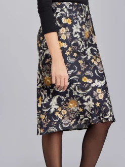 Black Floral Pattern Tulipe Skirt<agnès b. Clearance