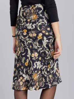 Black Floral Pattern Tulipe Skirt<agnès b. Clearance